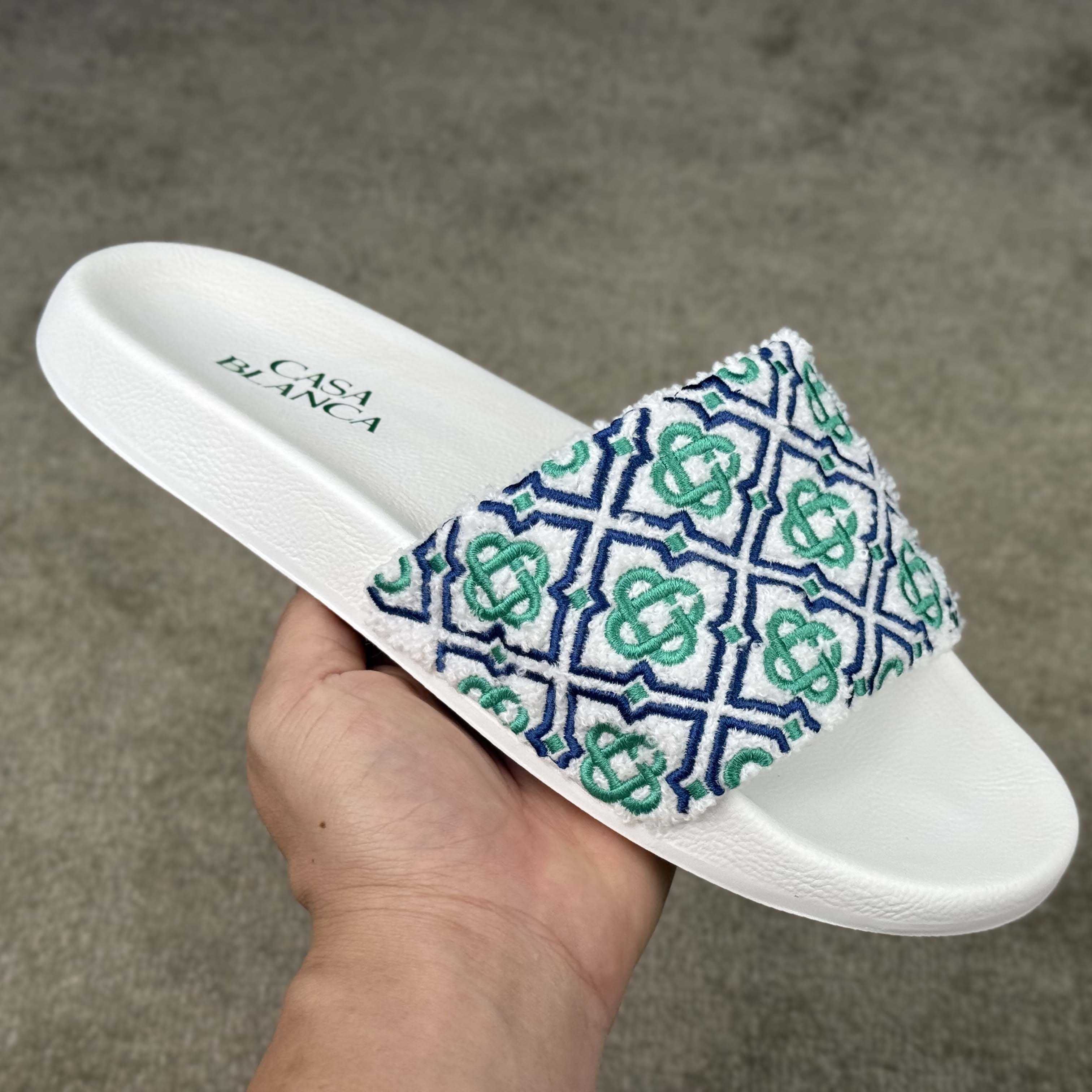 Casablanca Embroidered-monogram Slides - FashionPlug