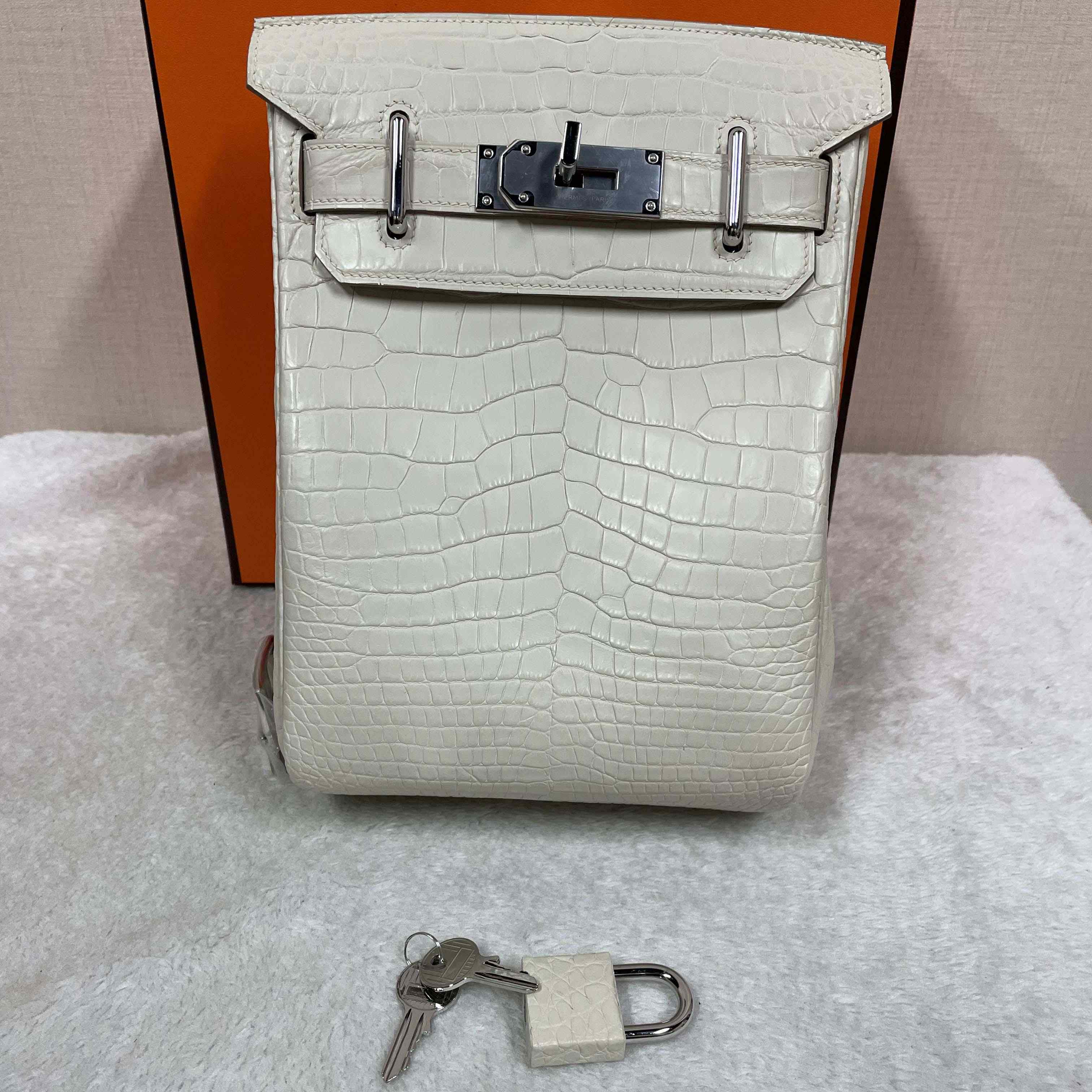 Hermes Hac-a-Dos Beton Croco PHW - FashionPlug
