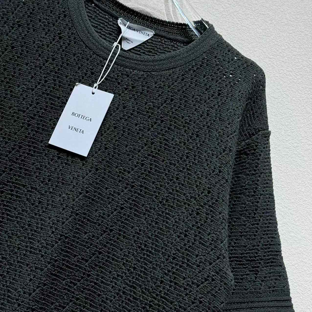Bottega Veneta Men's Crochet Knit Tee - FashionPlug