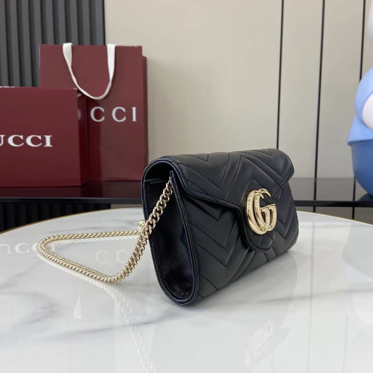 Gucci GG Marmont Wallet On Chain - FashionPlug