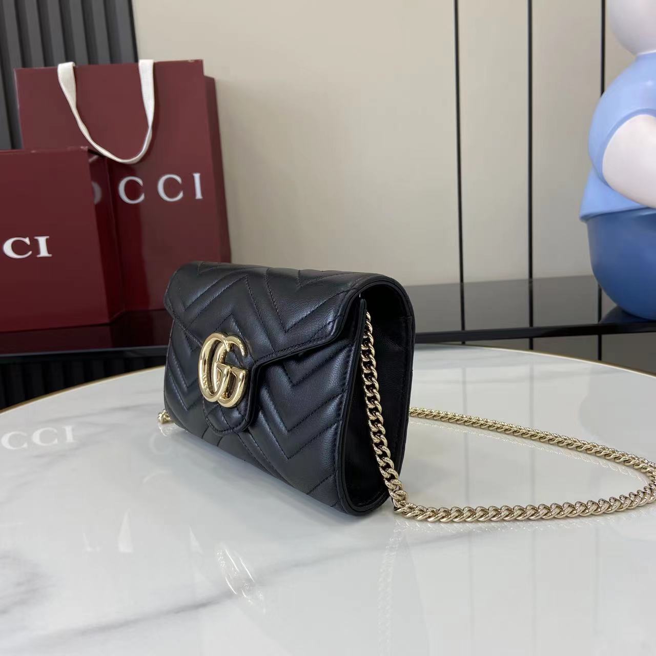 Gucci GG Marmont Wallet On Chain - FashionPlug