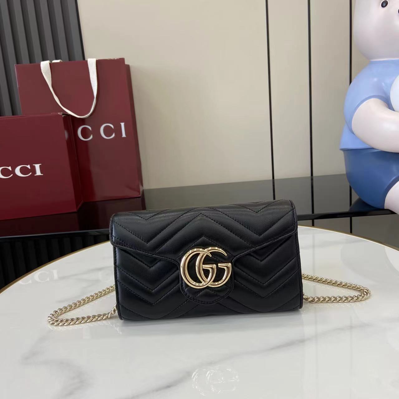 Gucci GG Marmont Wallet On Chain - FashionPlug