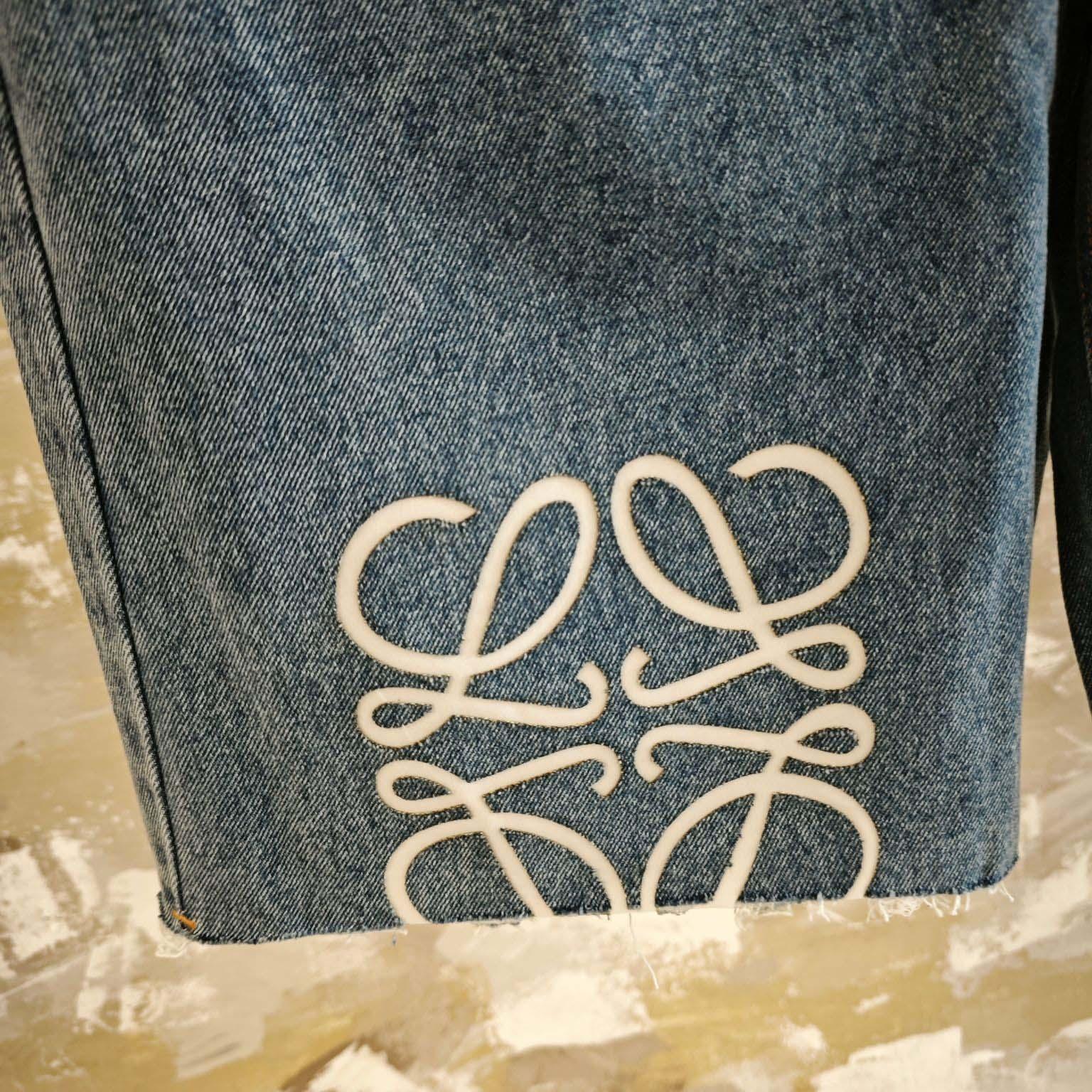 Loewe Anagram Shorts In Denim - FashionPlug