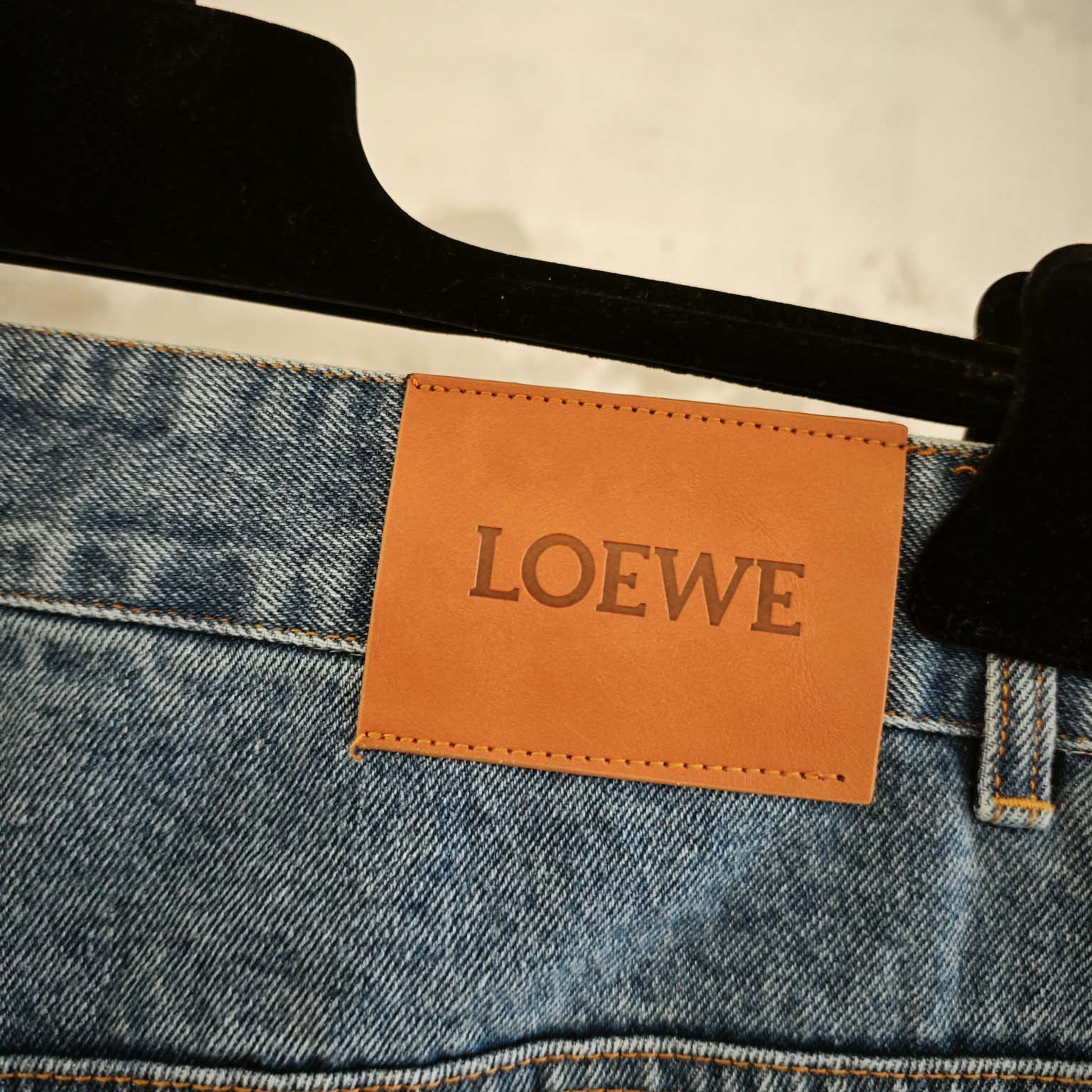 Loewe Anagram Shorts In Denim - FashionPlug