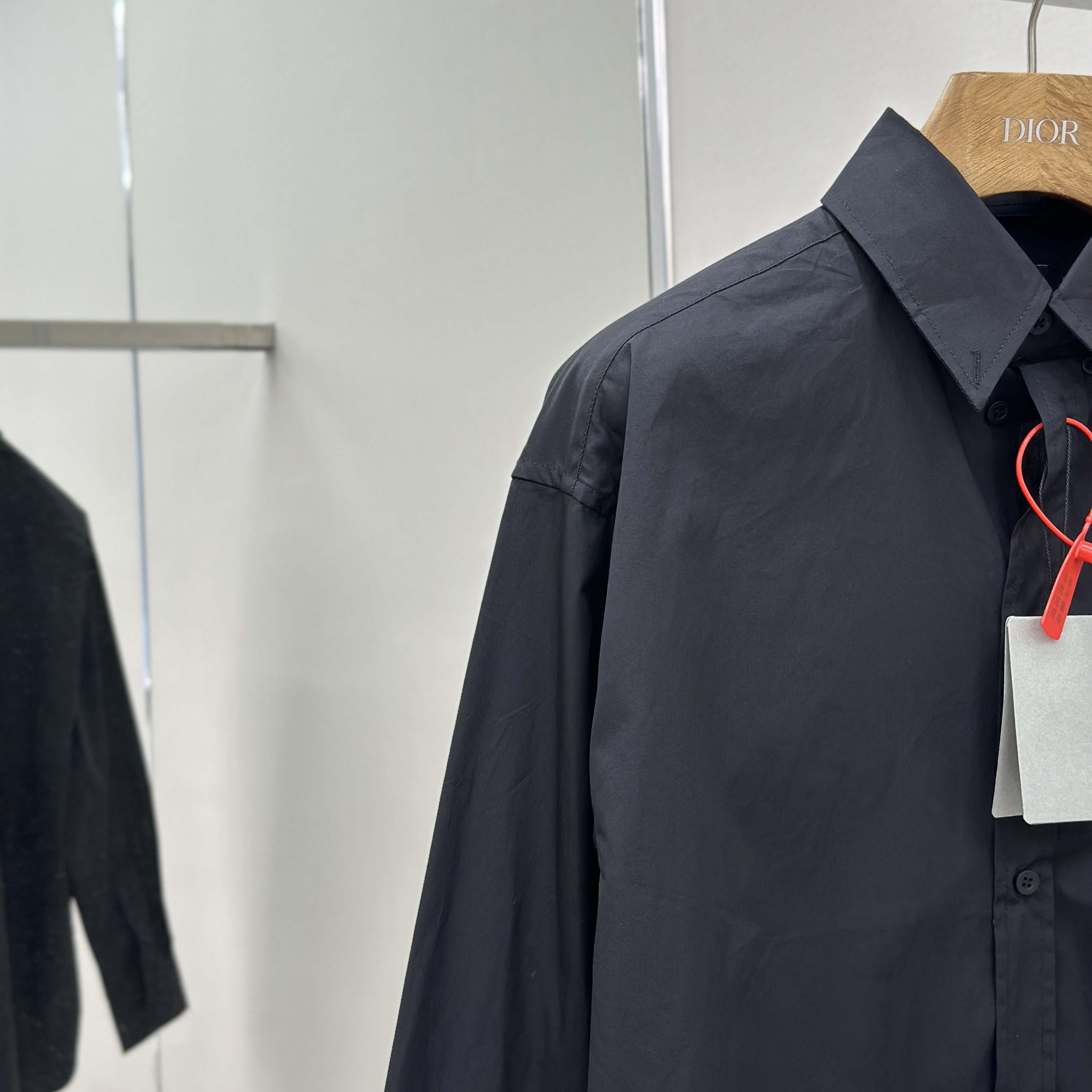 Balenciaga Large Fit Shirt In Black Cotton Poplin - FashionPlug