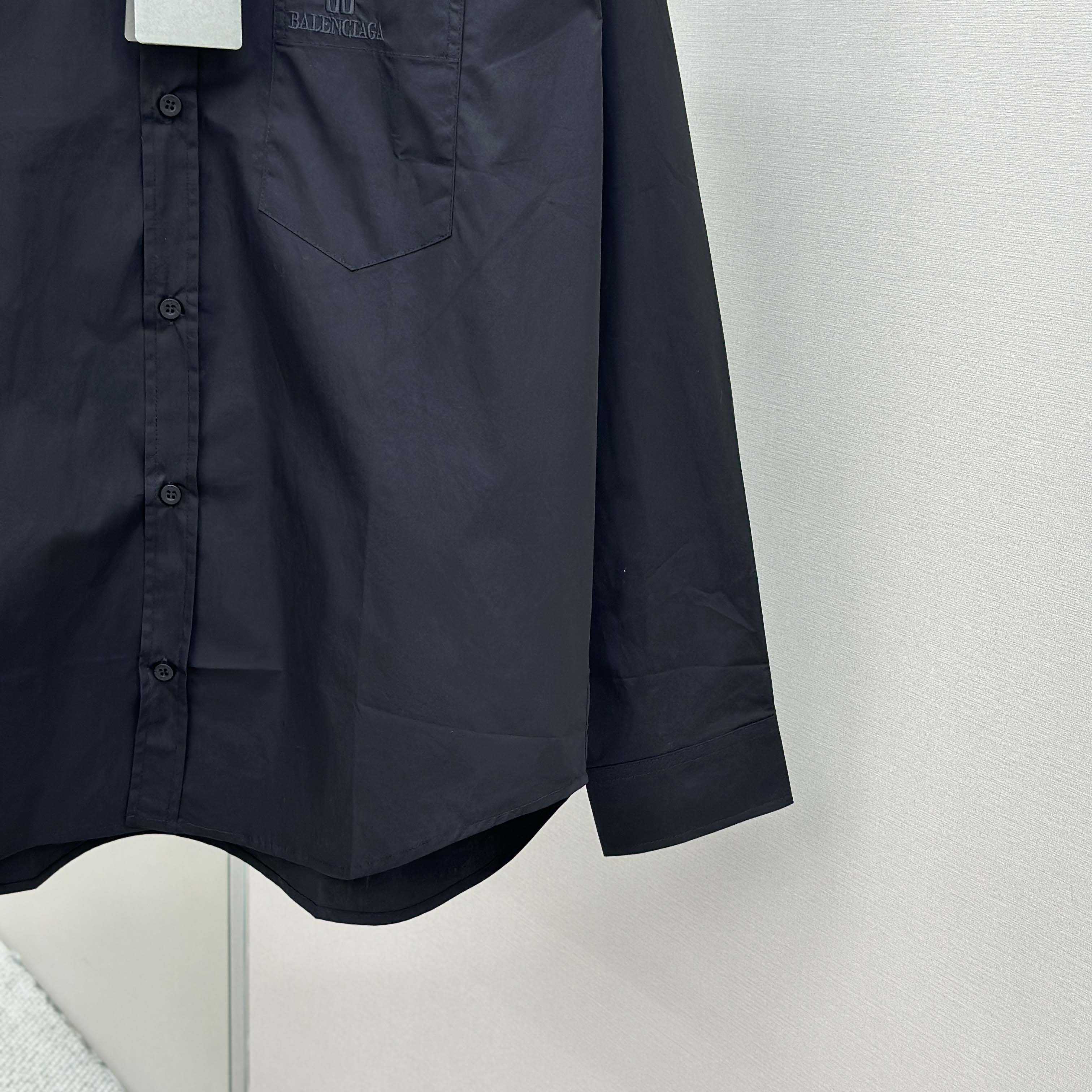 Balenciaga Large Fit Shirt In Black Cotton Poplin - FashionPlug
