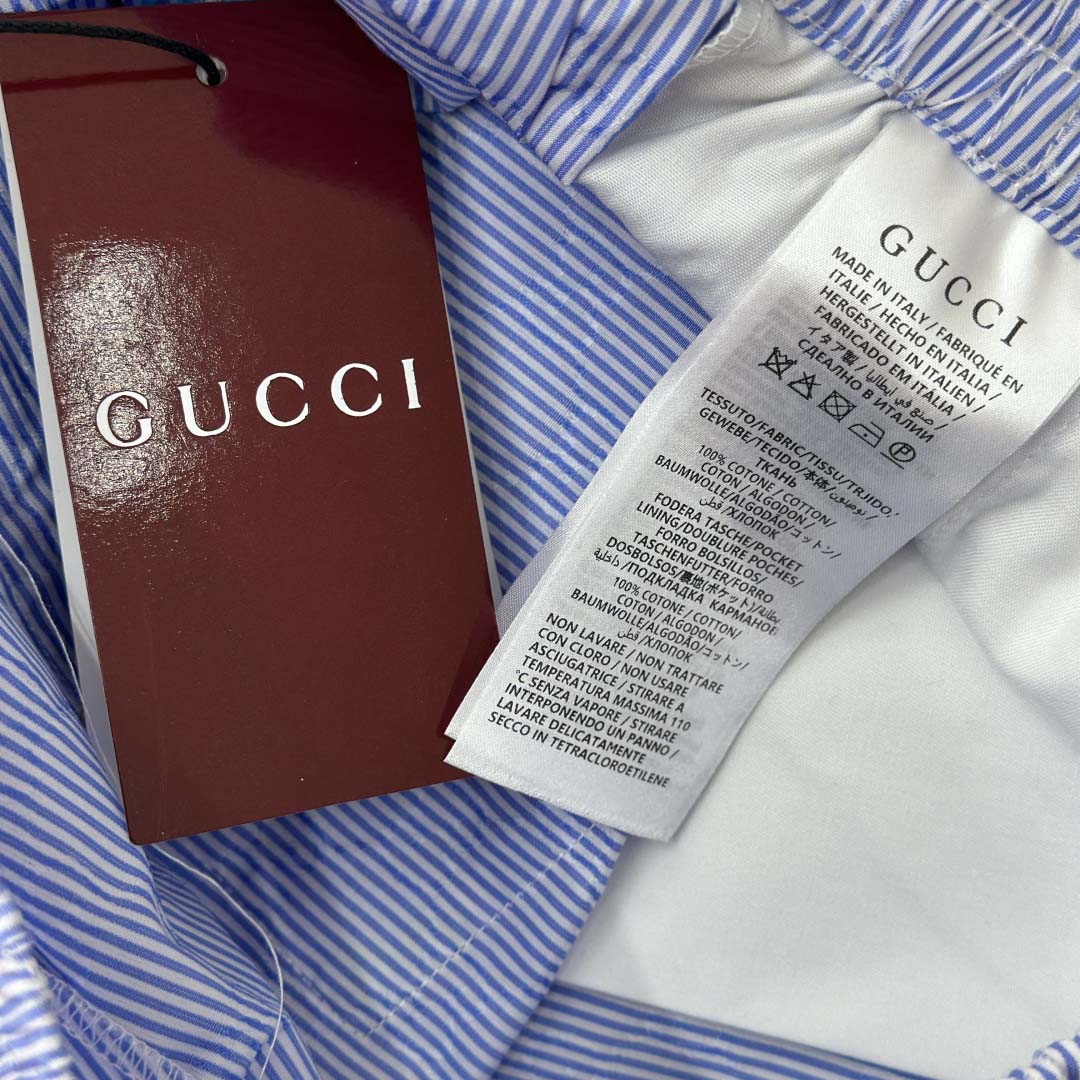 Gucci Striped Cotton Shorts - FashionPlug