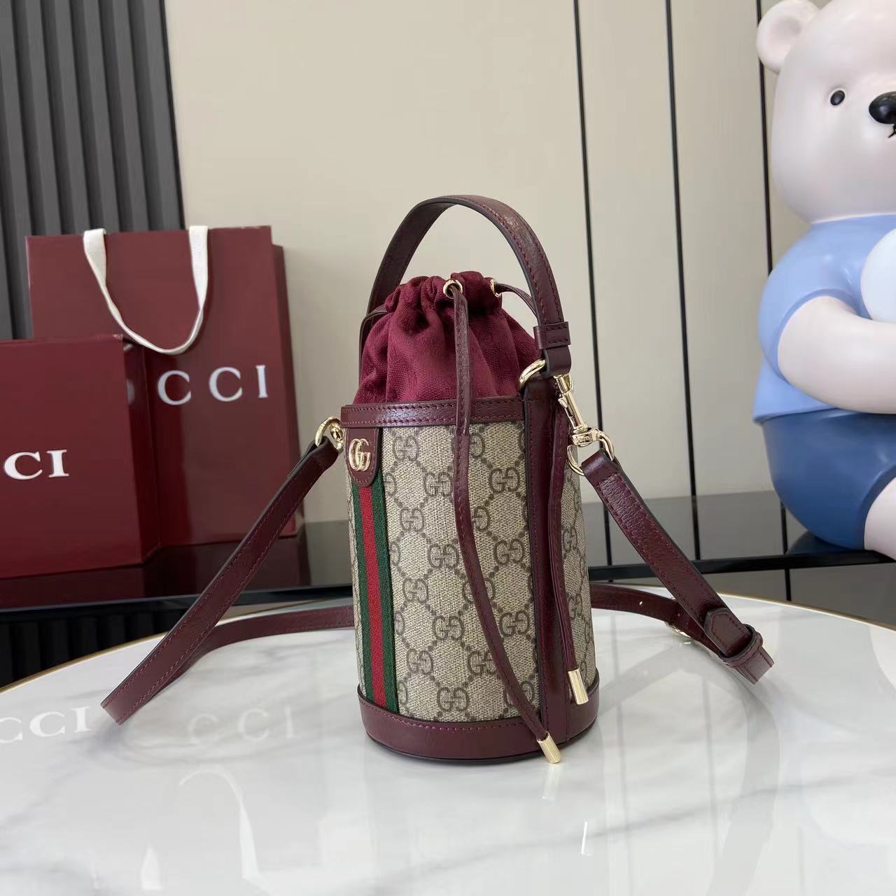 Gucci Ophidia Mini Bucket Bag   - FashionPlug