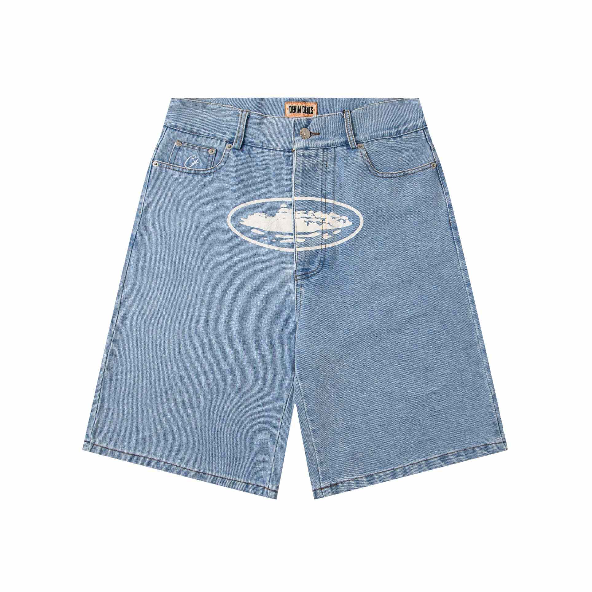 Corteiz Alcatraz Baggy Denim Shorts - FashionPlug