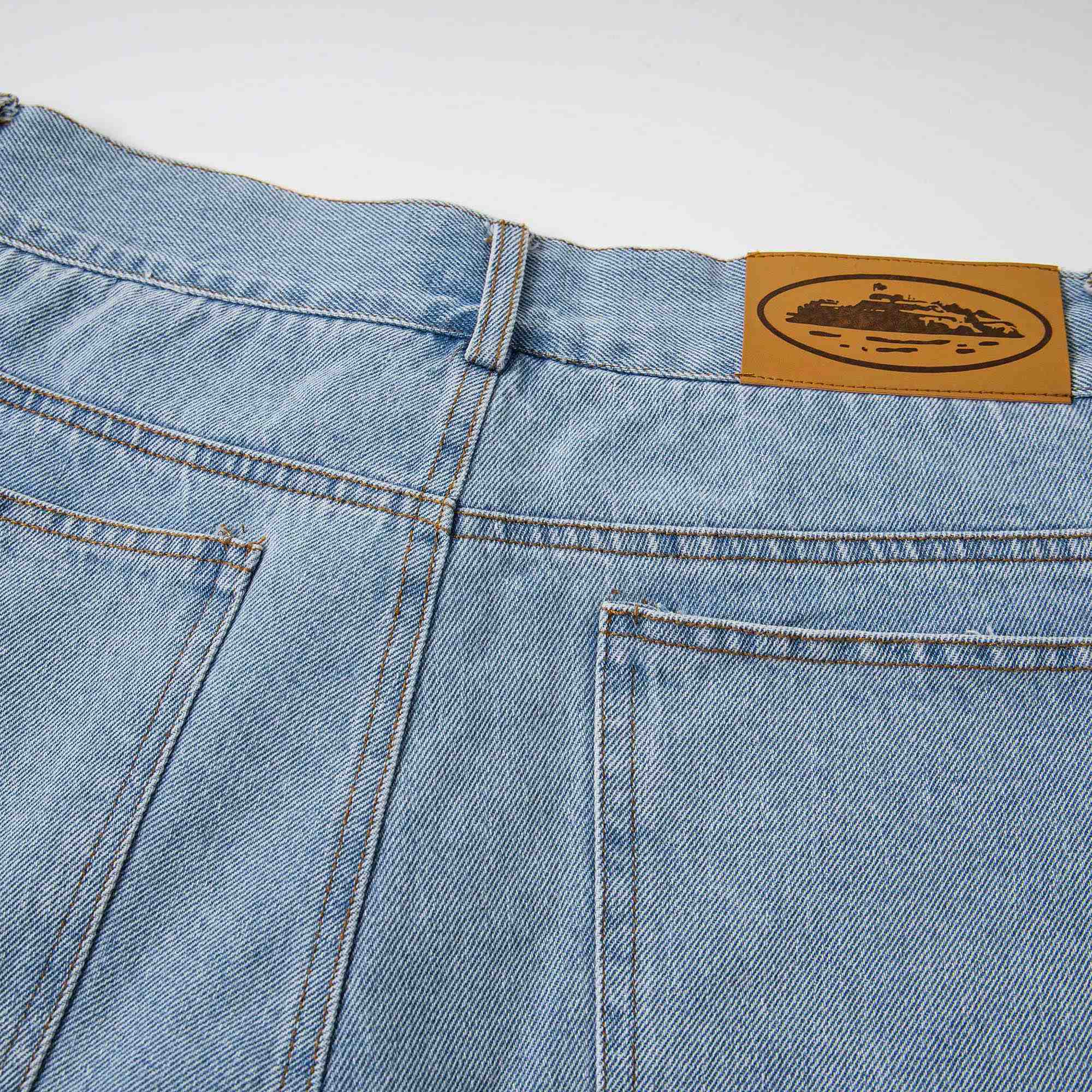 Corteiz Alcatraz Baggy Denim Shorts - FashionPlug