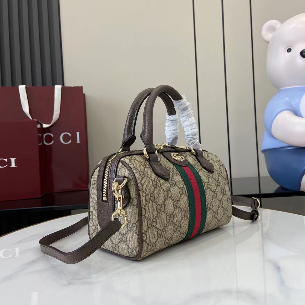 Gucci Ophidia small Boston Bag - FashionPlug
