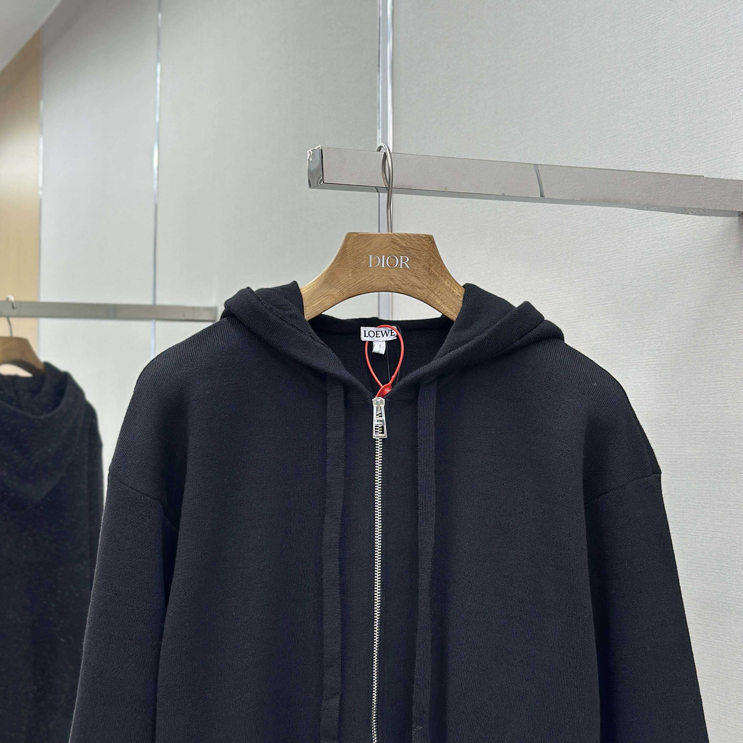 Loewe Anagram Zip-up Hoodie In Wool - FashionPlug
