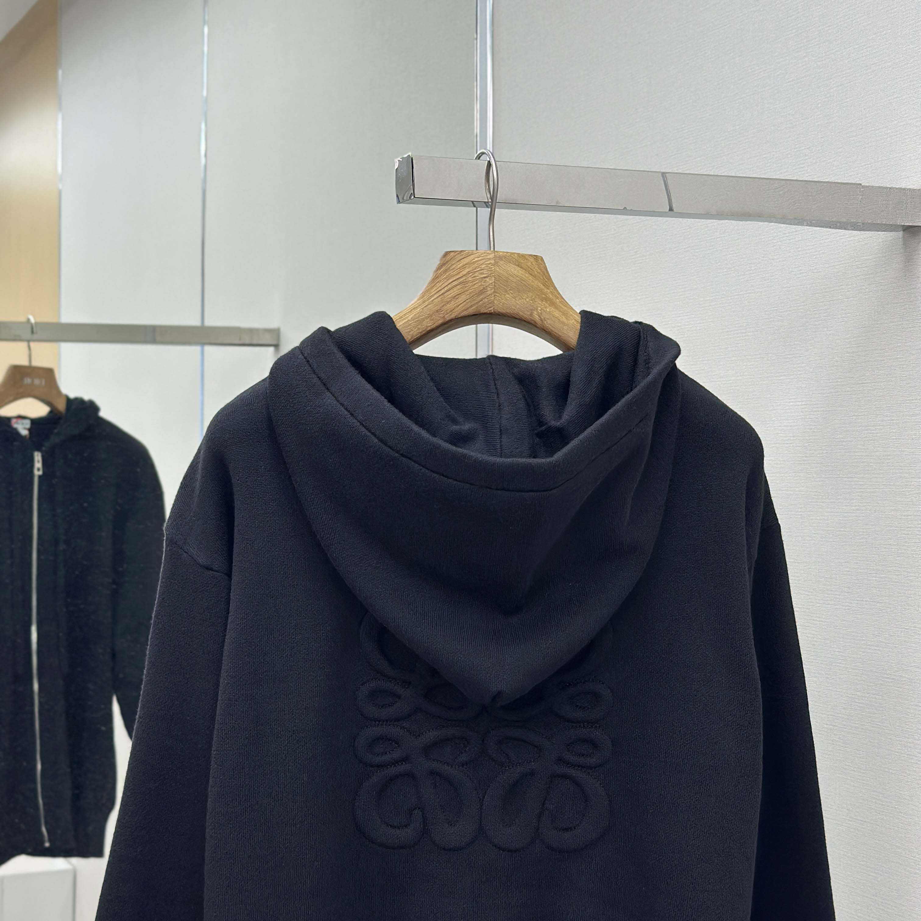 Loewe Anagram Zip-up Hoodie In Wool - FashionPlug