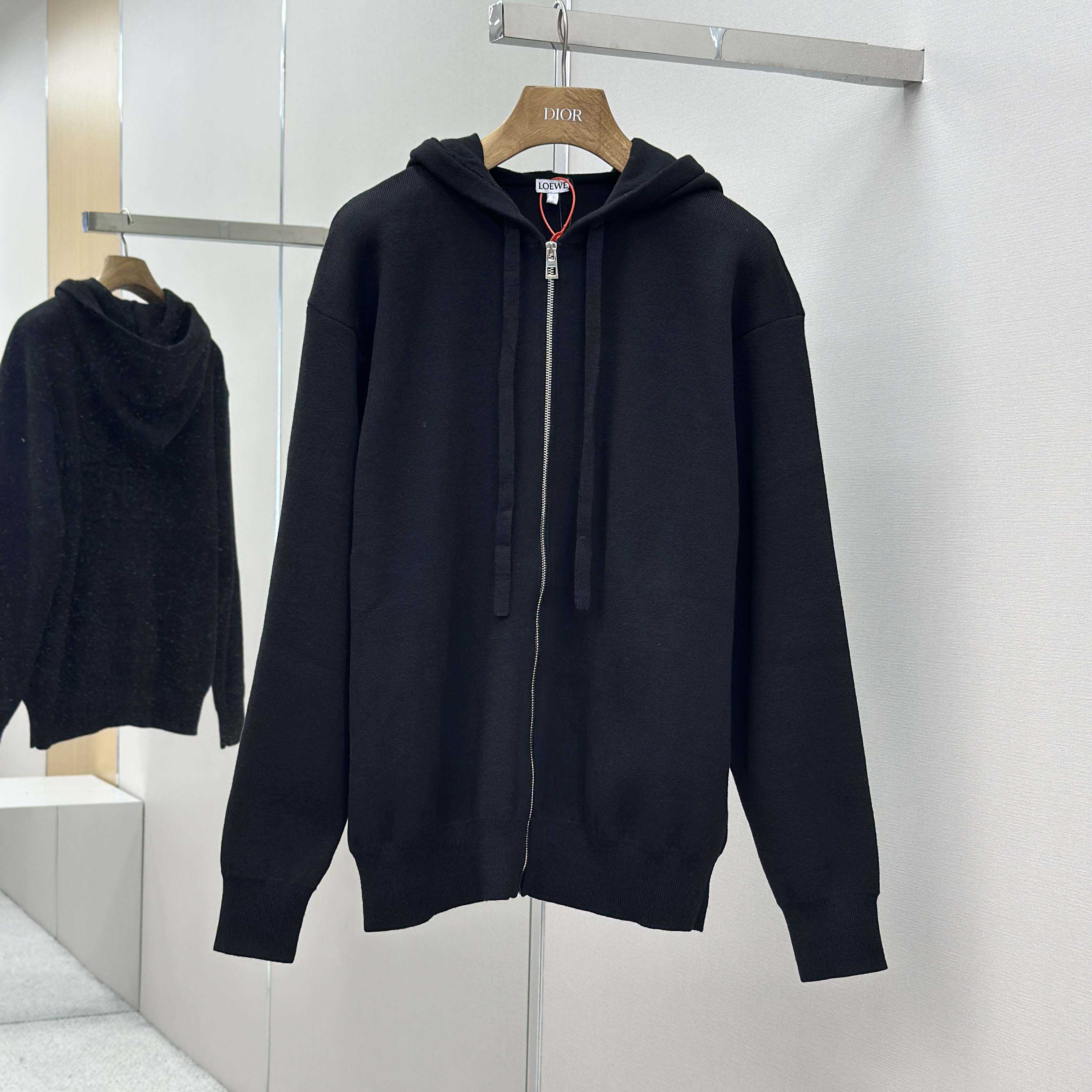 Loewe Anagram Zip-up Hoodie In Wool - FashionPlug