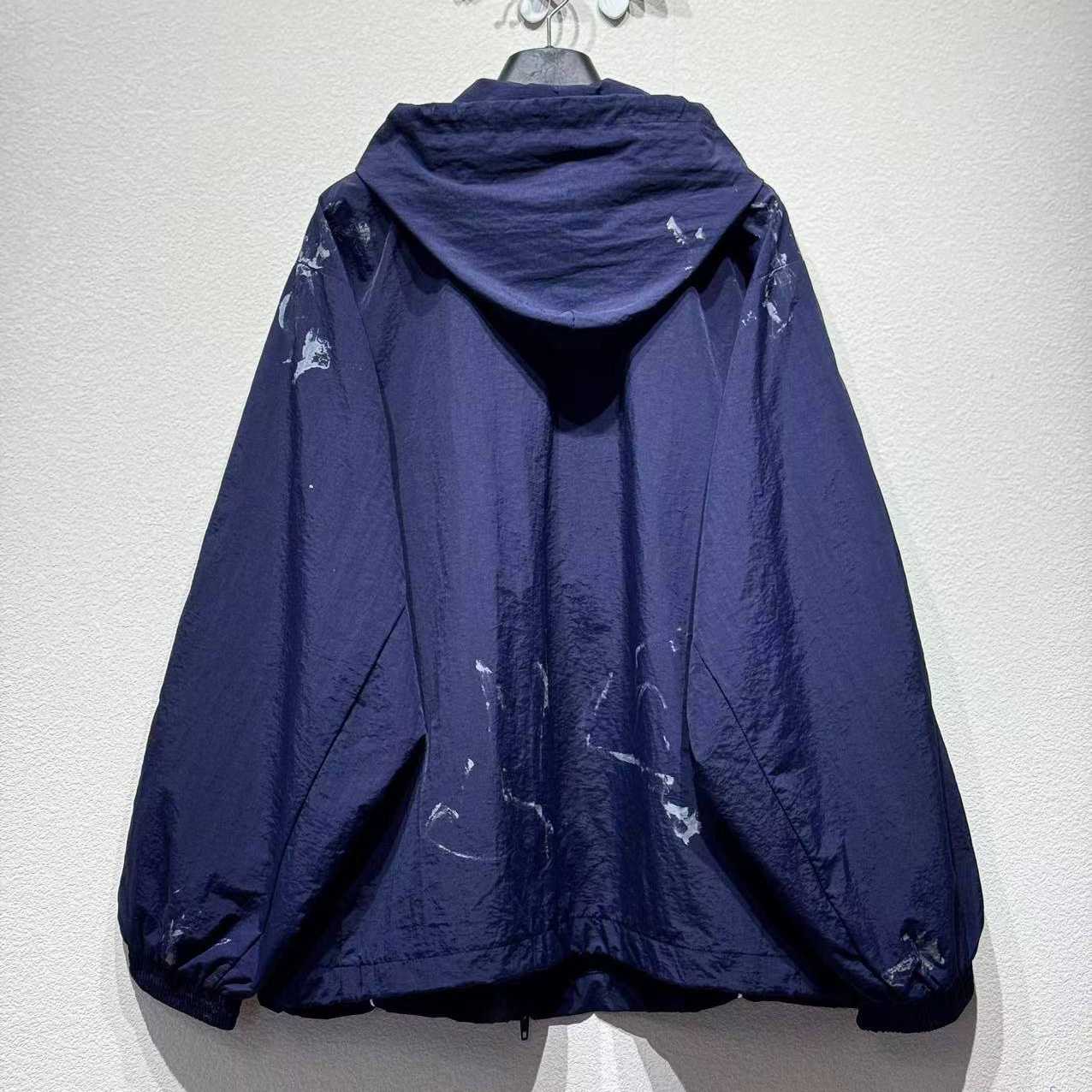 Balenciaga Painter Tracksuit Jacket In Navy Techno Poplin - FashionPlug