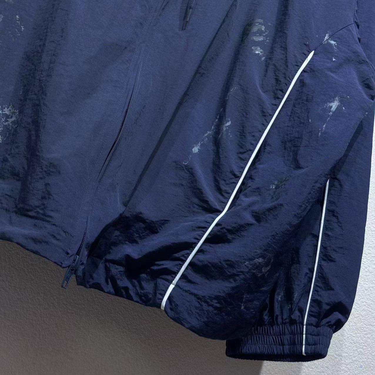 Balenciaga Painter Tracksuit Jacket In Navy Techno Poplin - FashionPlug