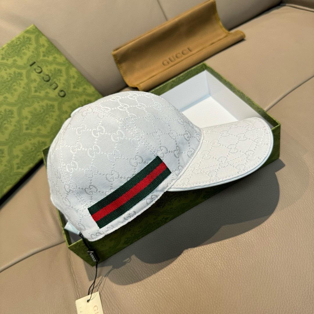 Gucci Original GG Canvas Baseball Hat With Web - FashionPlug