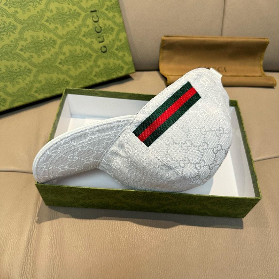 Gucci Original GG Canvas Baseball Hat With Web - FashionPlug