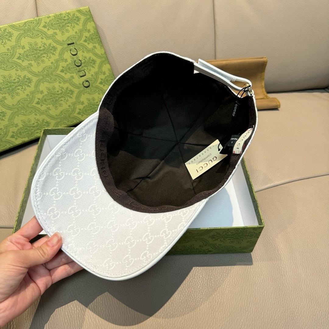 Gucci Original GG Canvas Baseball Hat With Web - FashionPlug