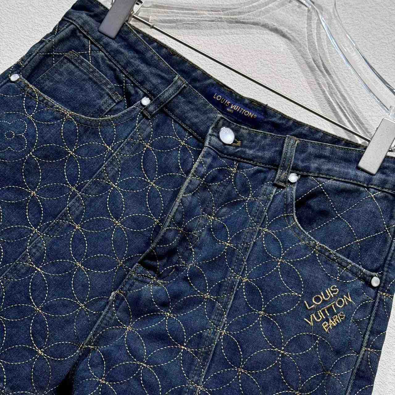 Louis Vuitton Embroidered Workwear Shorts   1AILVC - FashionPlug