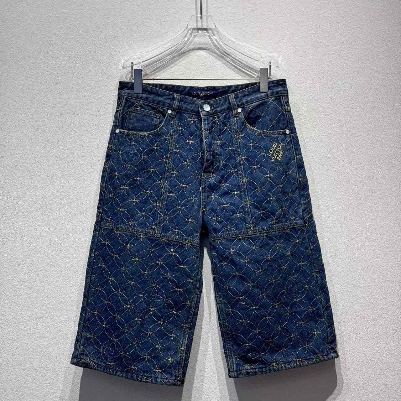 Louis Vuitton Embroidered Workwear Shorts   1AILVC - FashionPlug