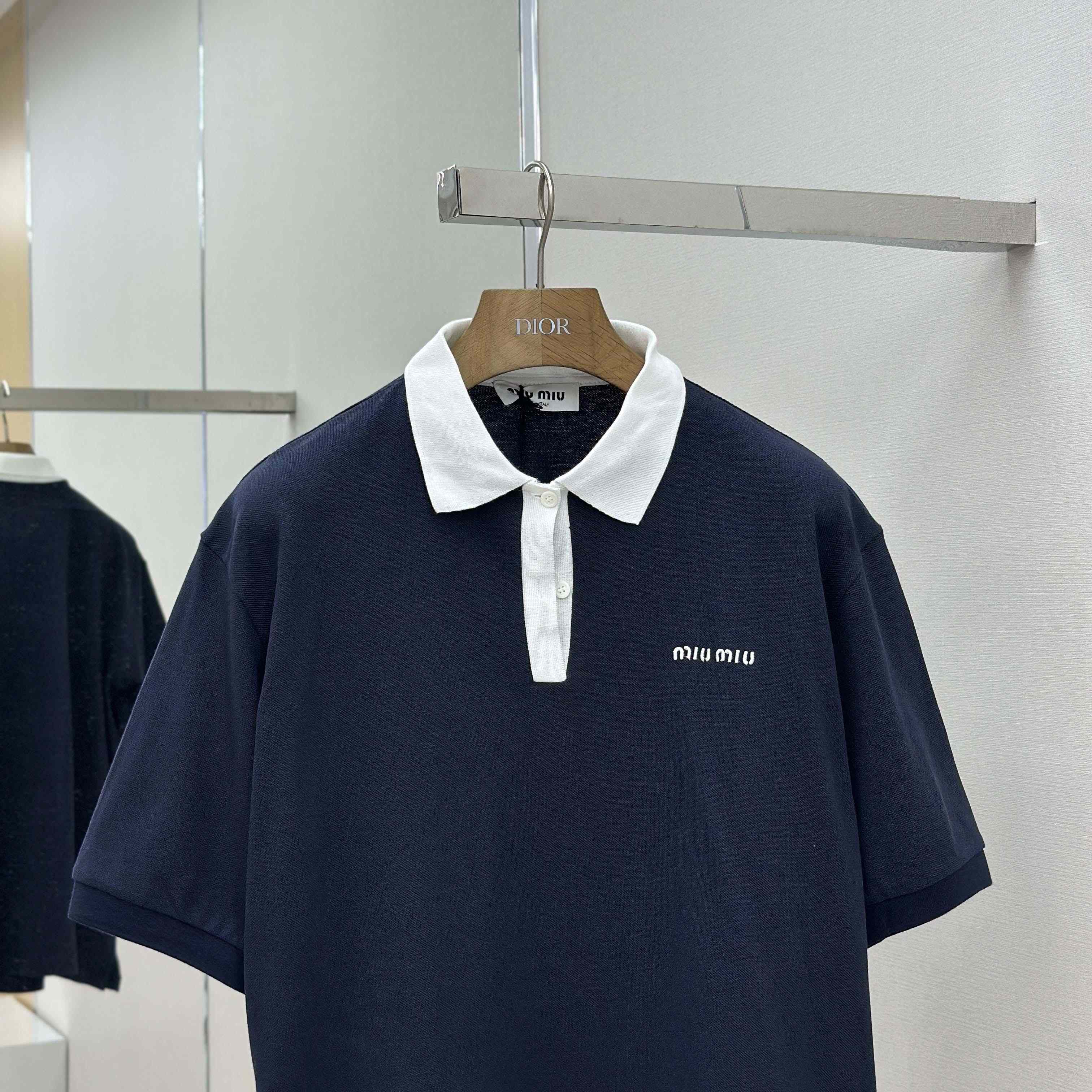 Miu Miu Cotton Piqué Polo Shirt - FashionPlug