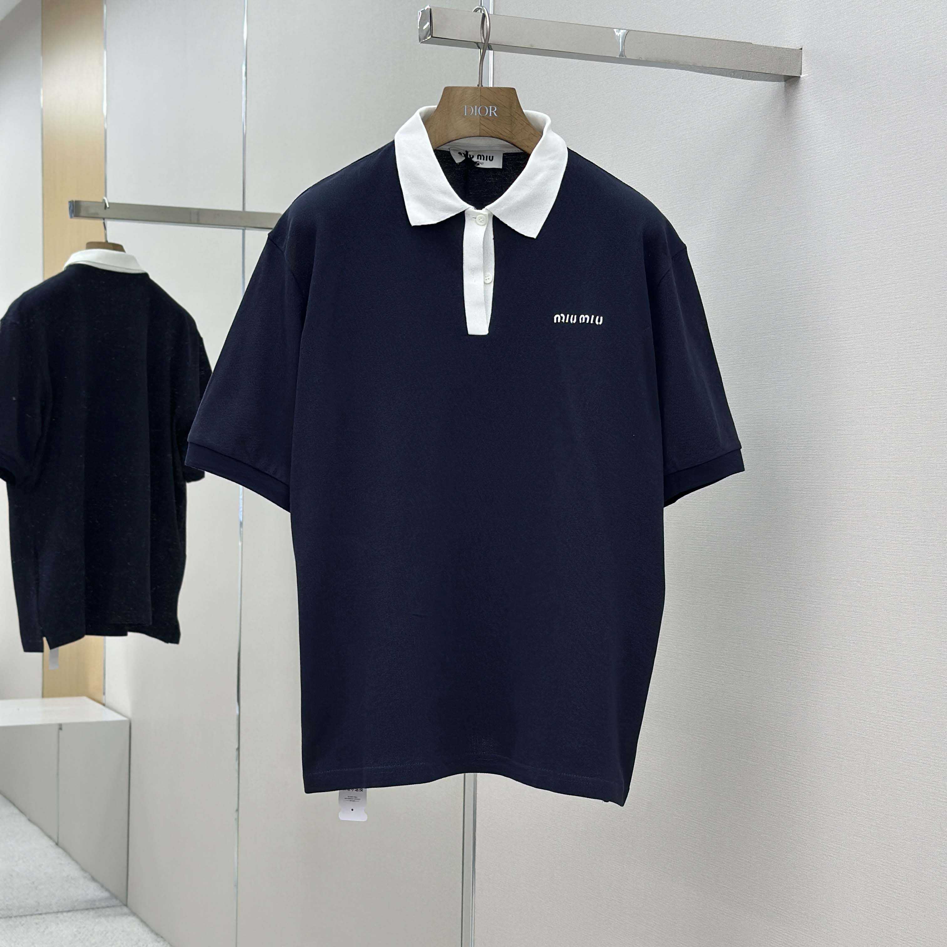Miu Miu Cotton Piqué Polo Shirt - FashionPlug