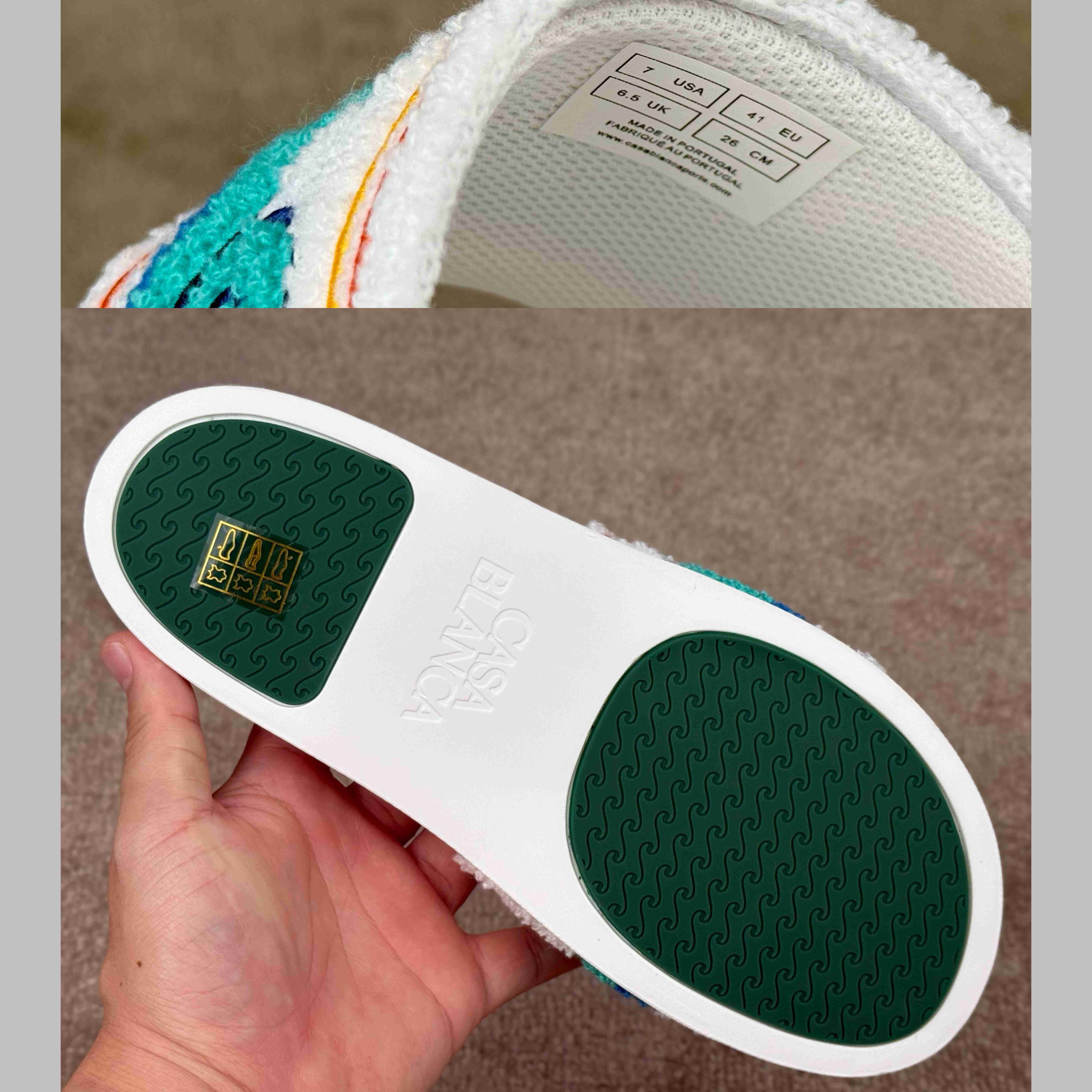 Casablanca Men's Embroidered Terry Slide Sandals - FashionPlug
