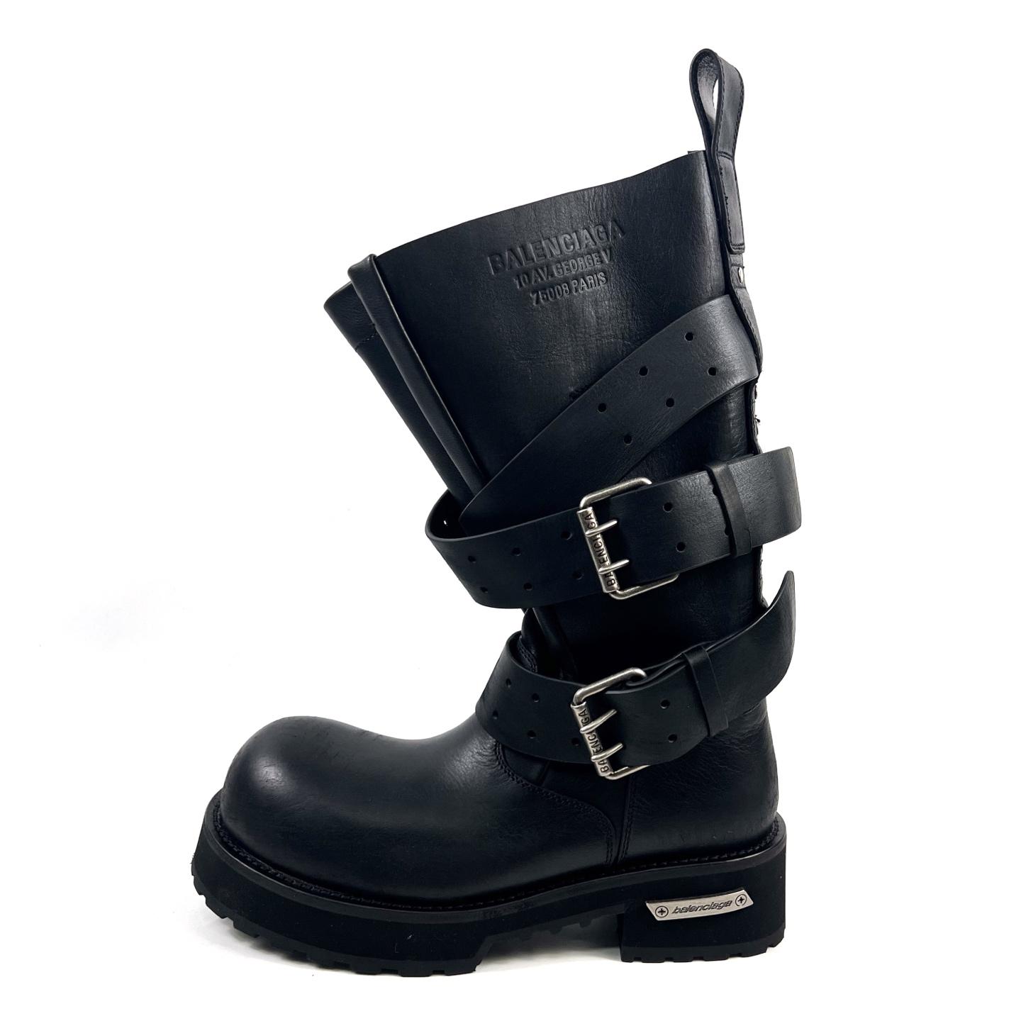 Balenciaga Venom High Boot In Black Calfskin - FashionPlug