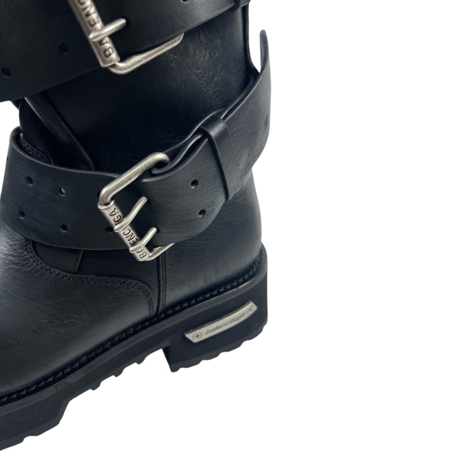 Balenciaga Venom High Boot In Black Calfskin - FashionPlug
