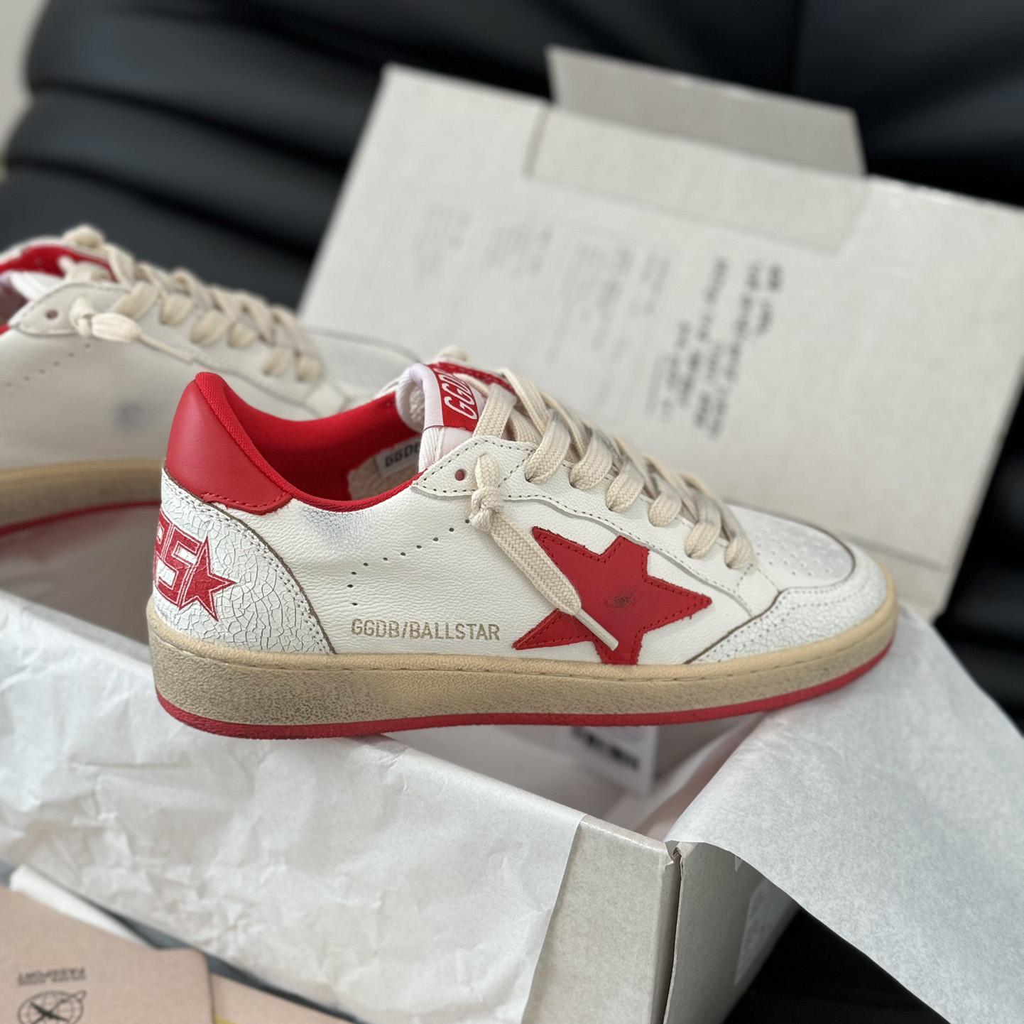Golden Goose Ball Star 'White Red'  - FashionPlug