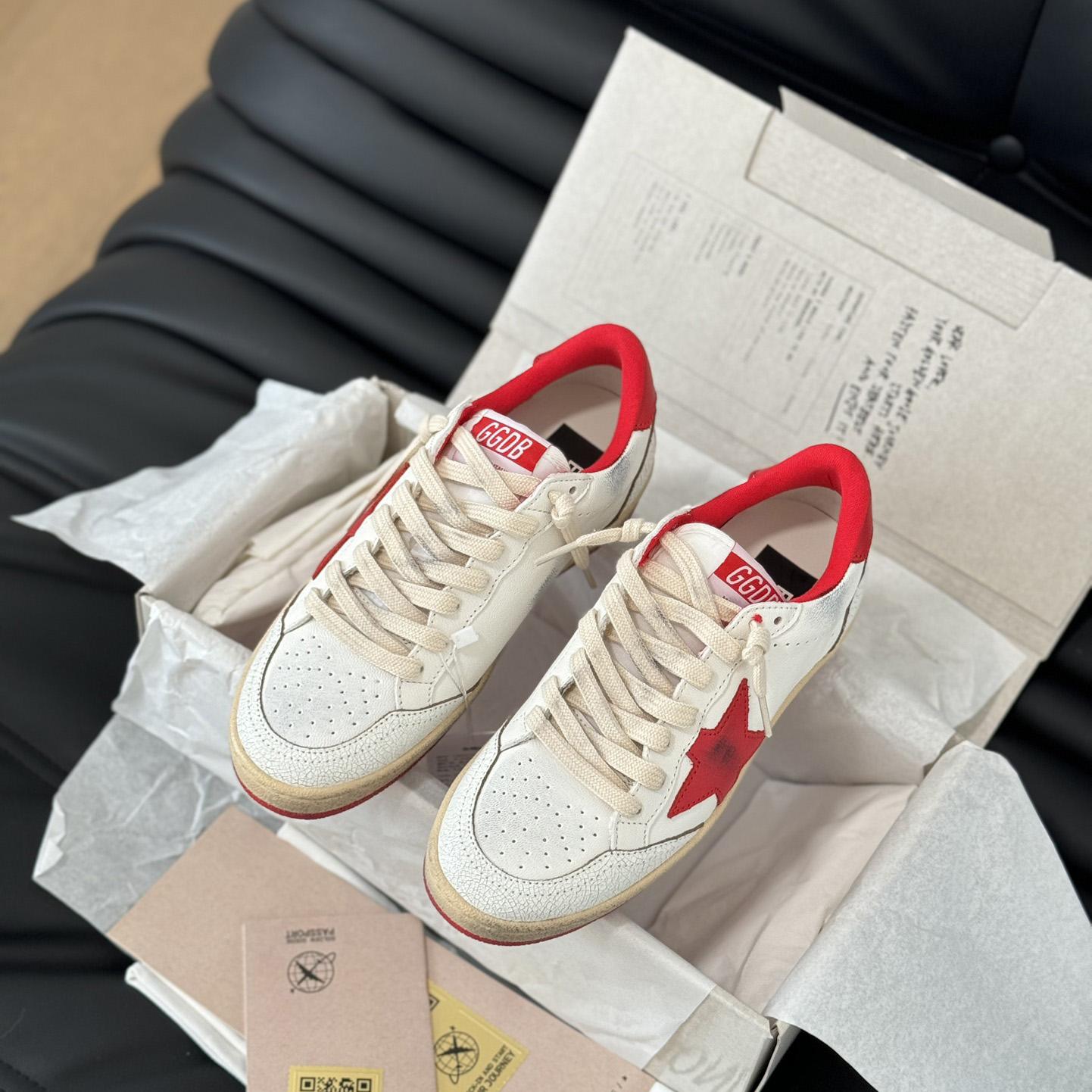 Golden Goose Ball Star 'White Red'  - FashionPlug