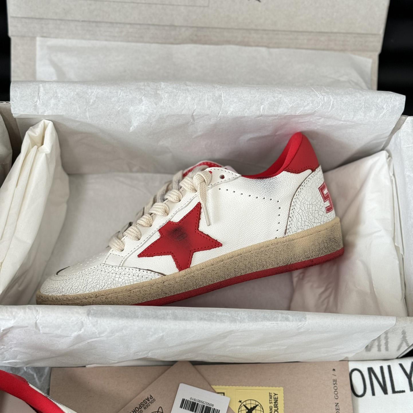 Golden Goose Ball Star 'White Red'  - FashionPlug