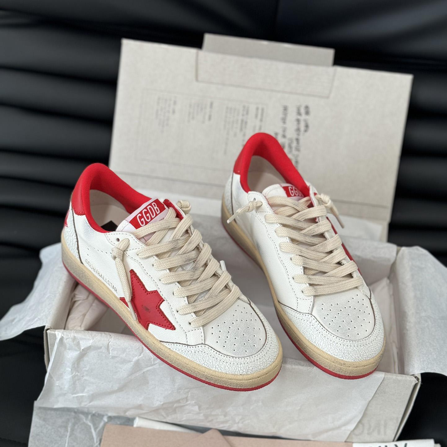 Golden Goose Ball Star 'White Red'  - FashionPlug