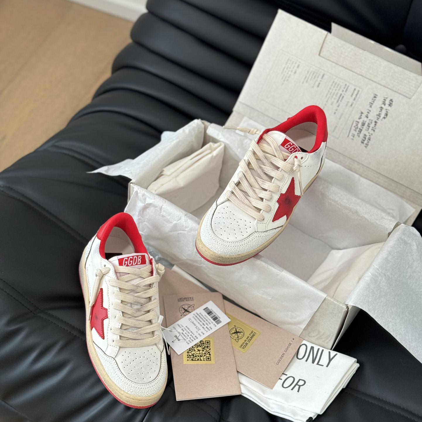 Golden Goose Ball Star 'White Red'  - FashionPlug