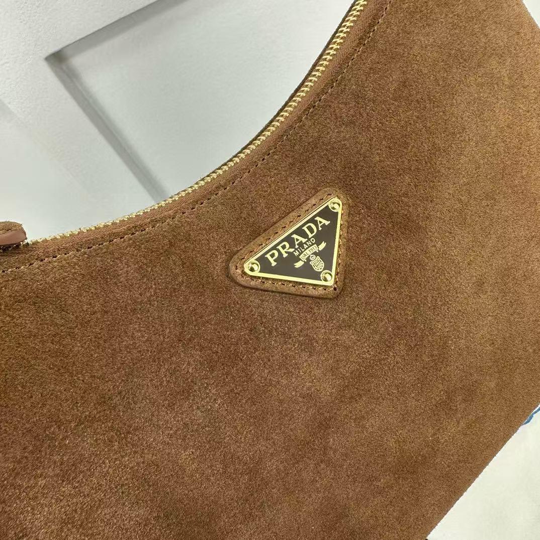 Prada Aimée Medium Suede Shoulder Bag - FashionPlug