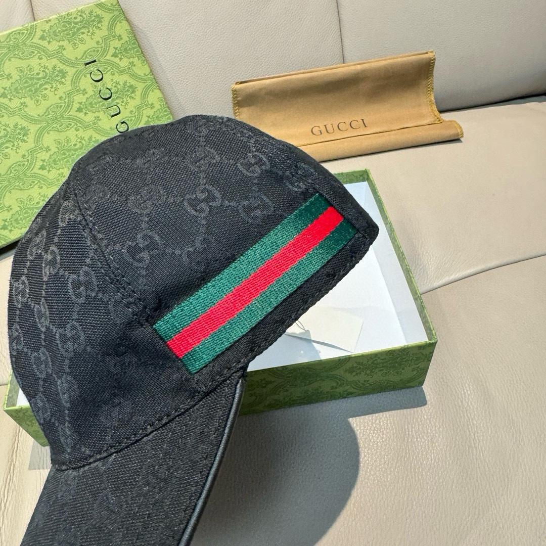 Gucci Original GG Canvas Baseball Hat With Web - FashionPlug