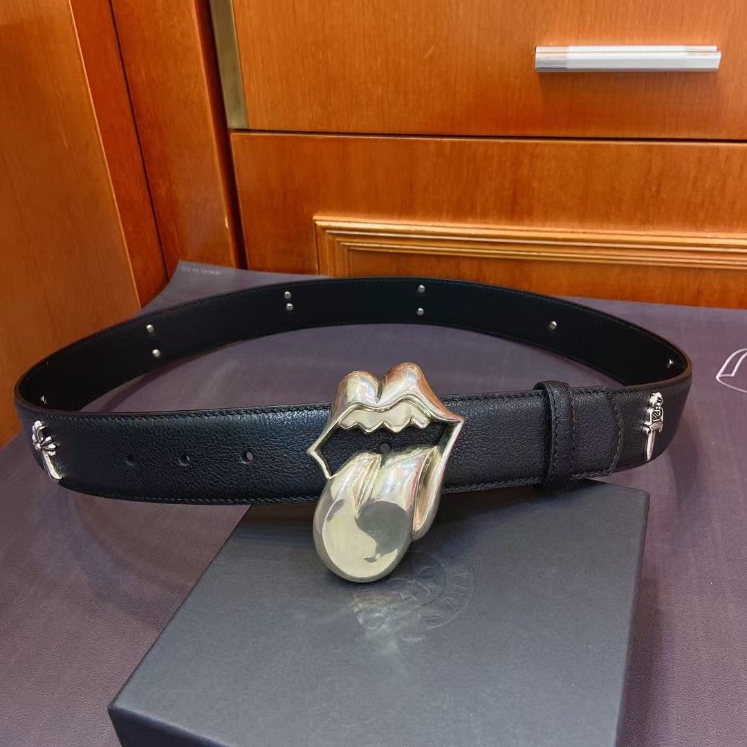 Chrome Hearts Leather Belt   - FashionPlug