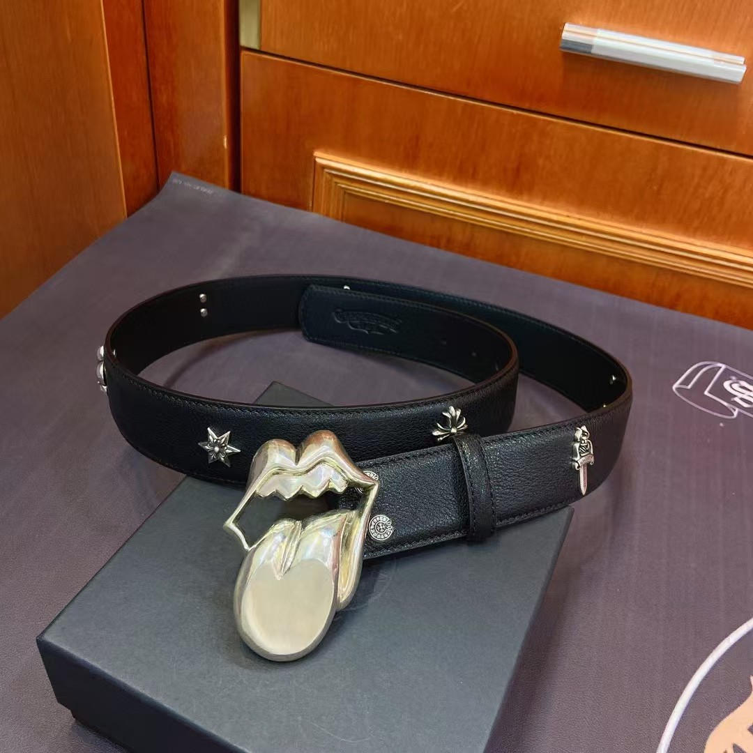 Chrome Hearts Leather Belt   - FashionPlug