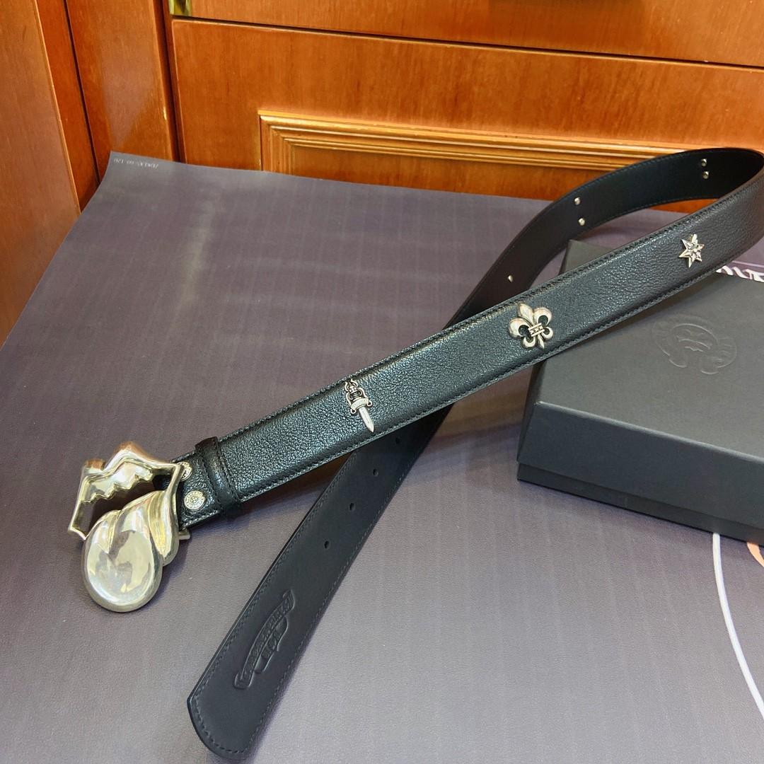 Chrome Hearts Leather Belt   - FashionPlug