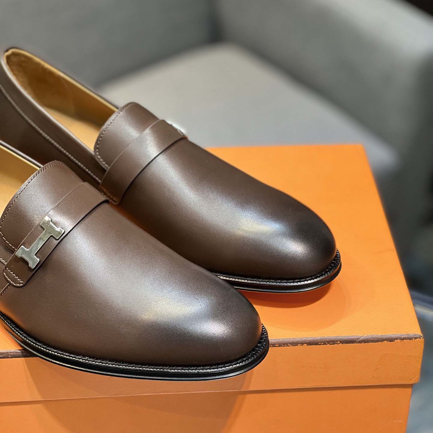 Hermes Leather Loafers  - FashionPlug