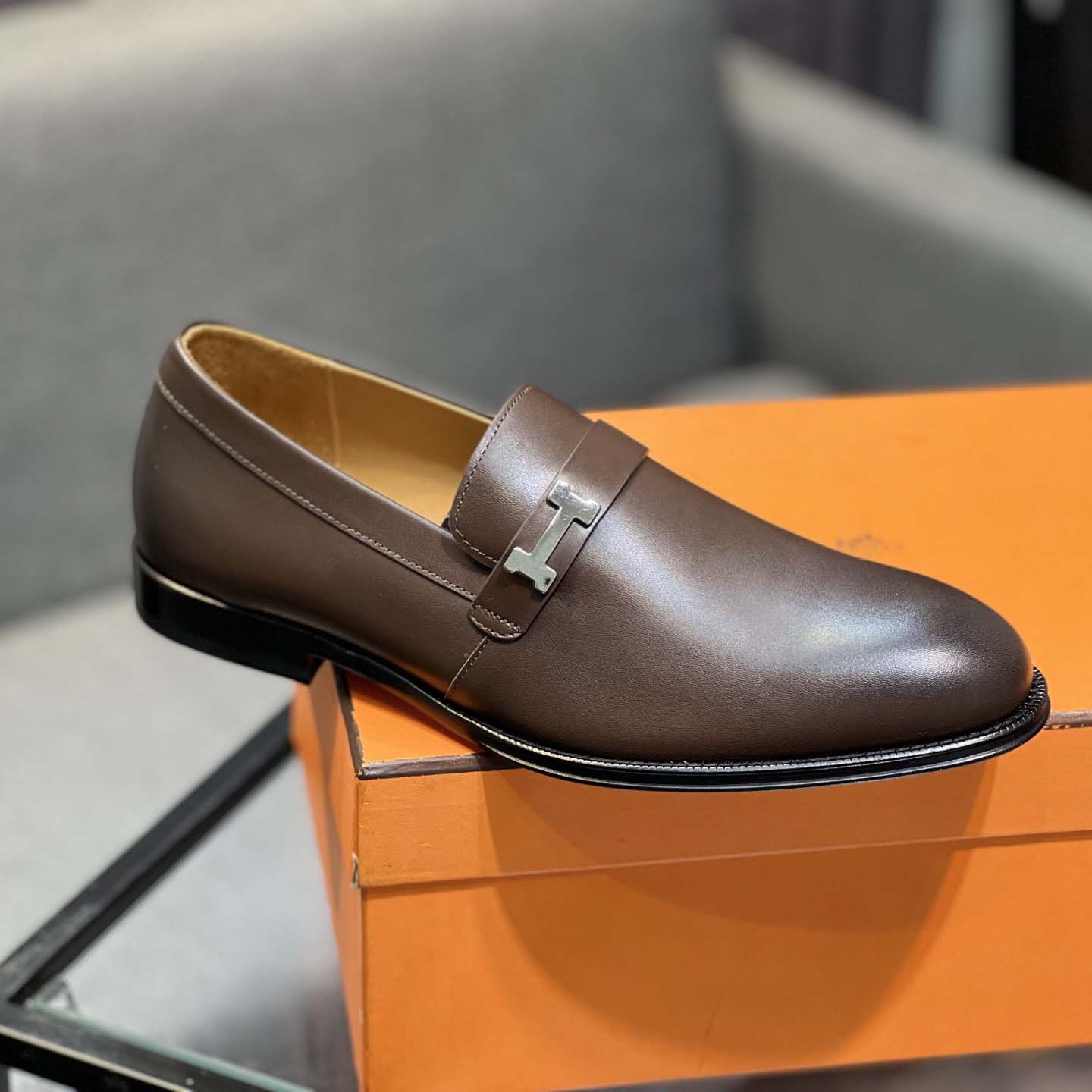 Hermes Leather Loafers  - FashionPlug