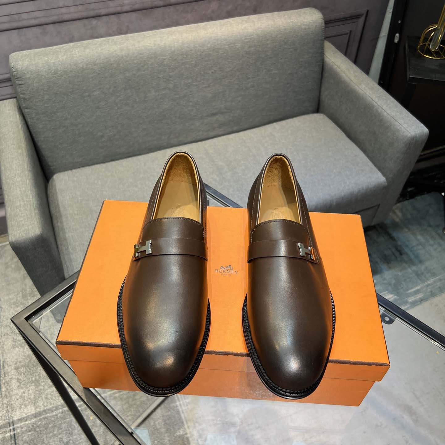 Hermes Leather Loafers  - FashionPlug