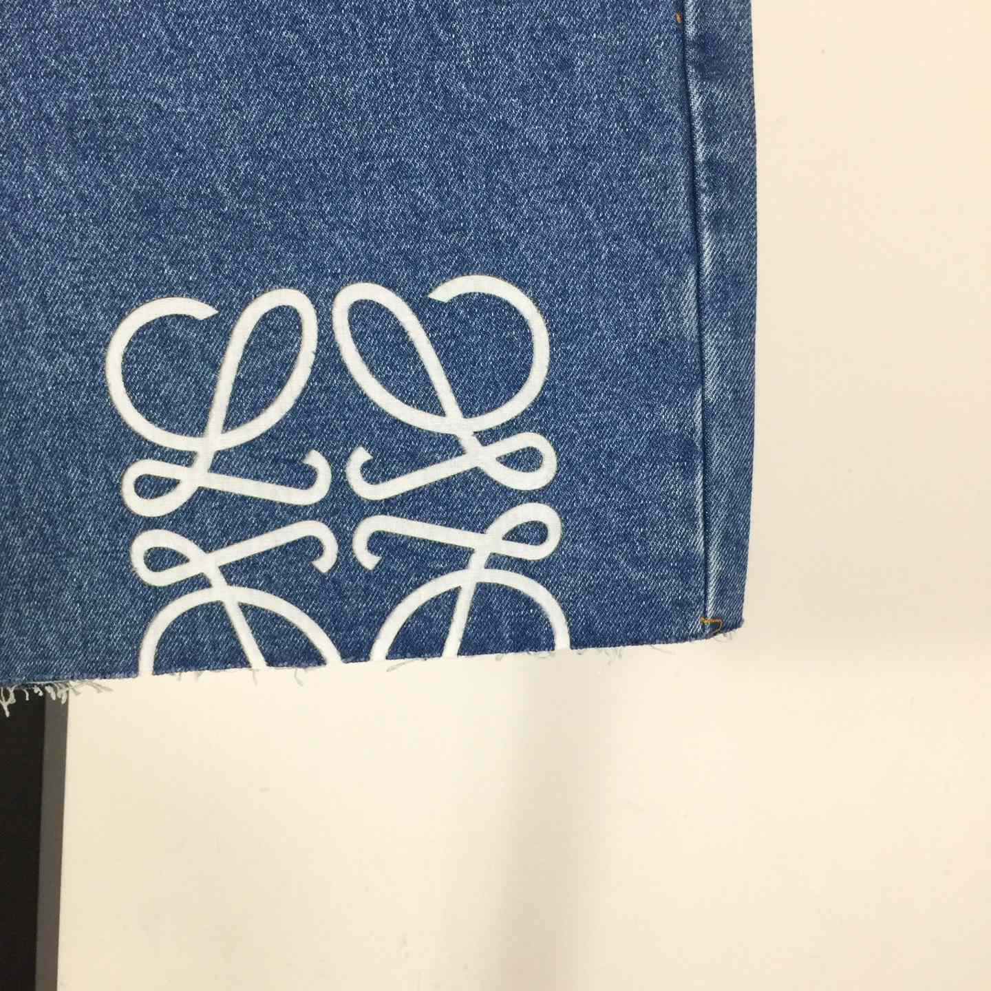 Loewe Anagram Shorts In Denim - FashionPlug