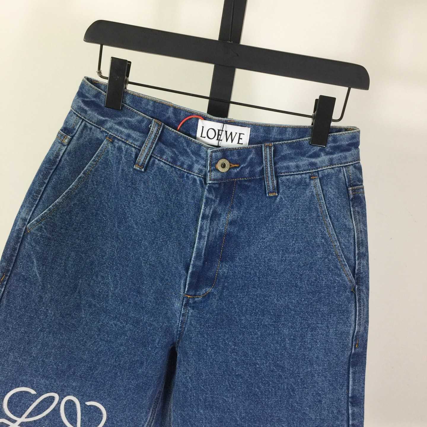 Loewe Anagram Shorts In Denim - FashionPlug