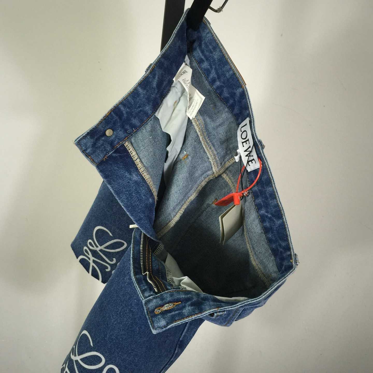 Loewe Anagram Shorts In Denim - FashionPlug