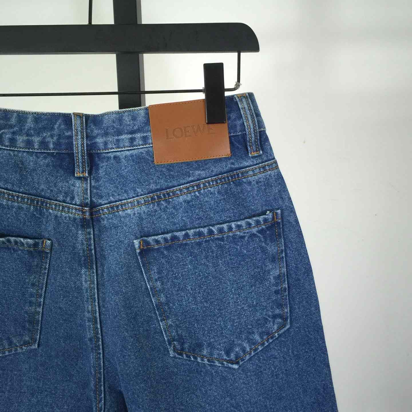 Loewe Anagram Shorts In Denim - FashionPlug