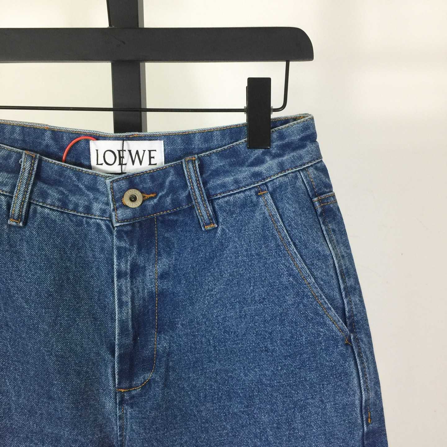 Loewe Anagram Shorts In Denim - FashionPlug