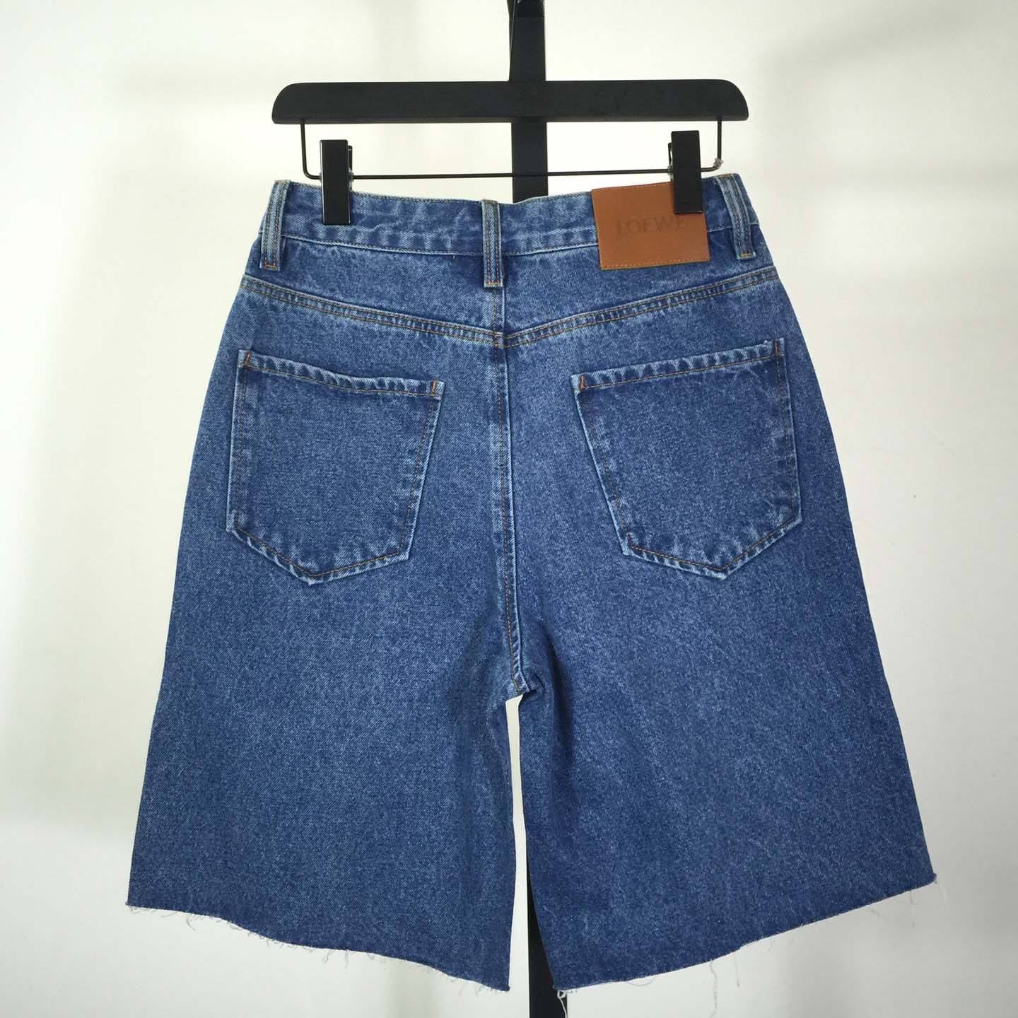 Loewe Anagram Shorts In Denim - FashionPlug