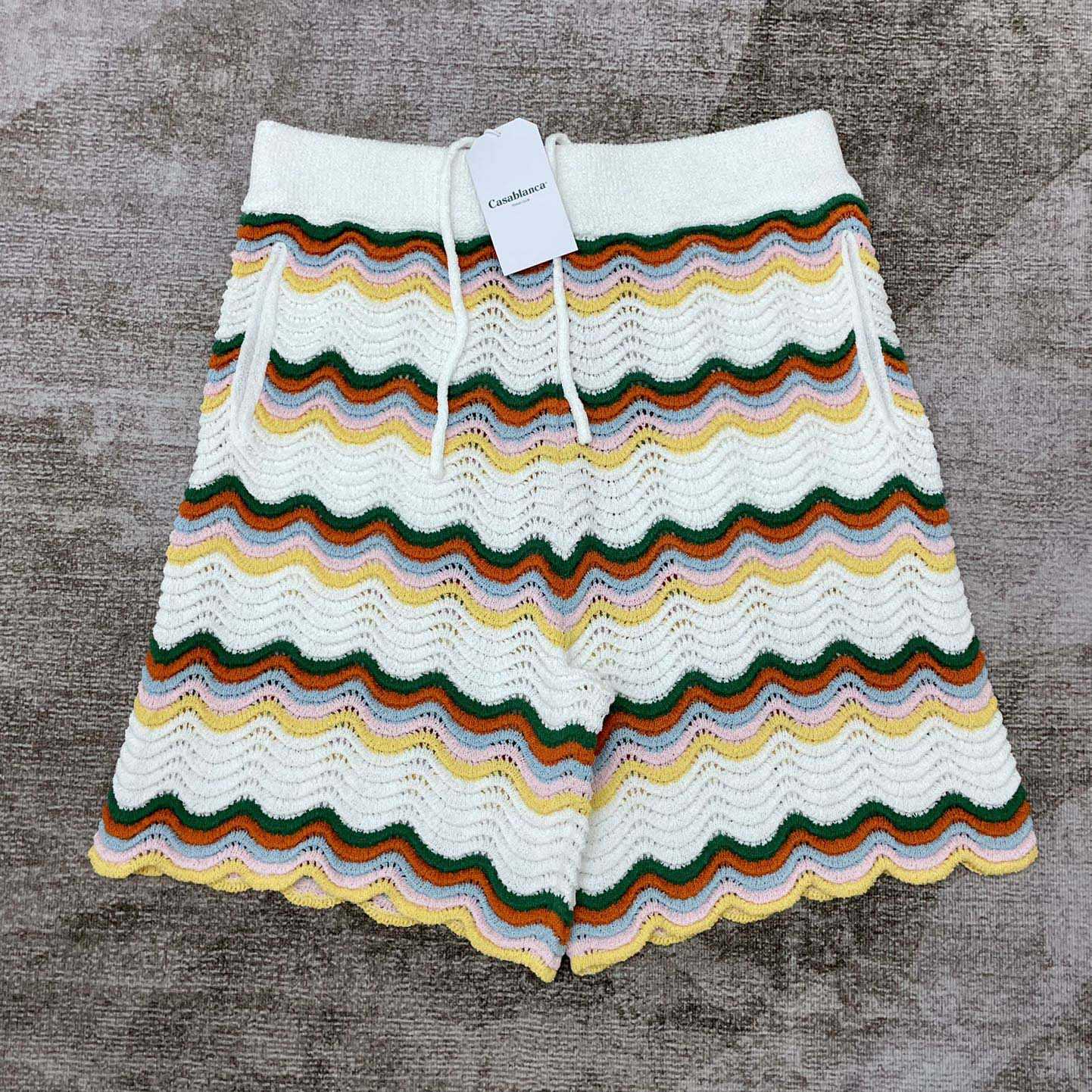 Casablanca Wavy Boucle Shorts   D0059 - FashionPlug